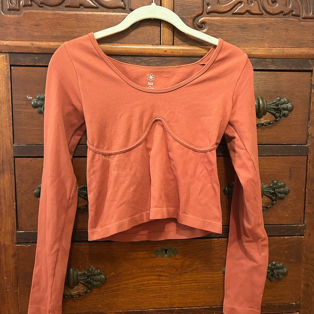 Aura Pink Fitted Crop Blouse